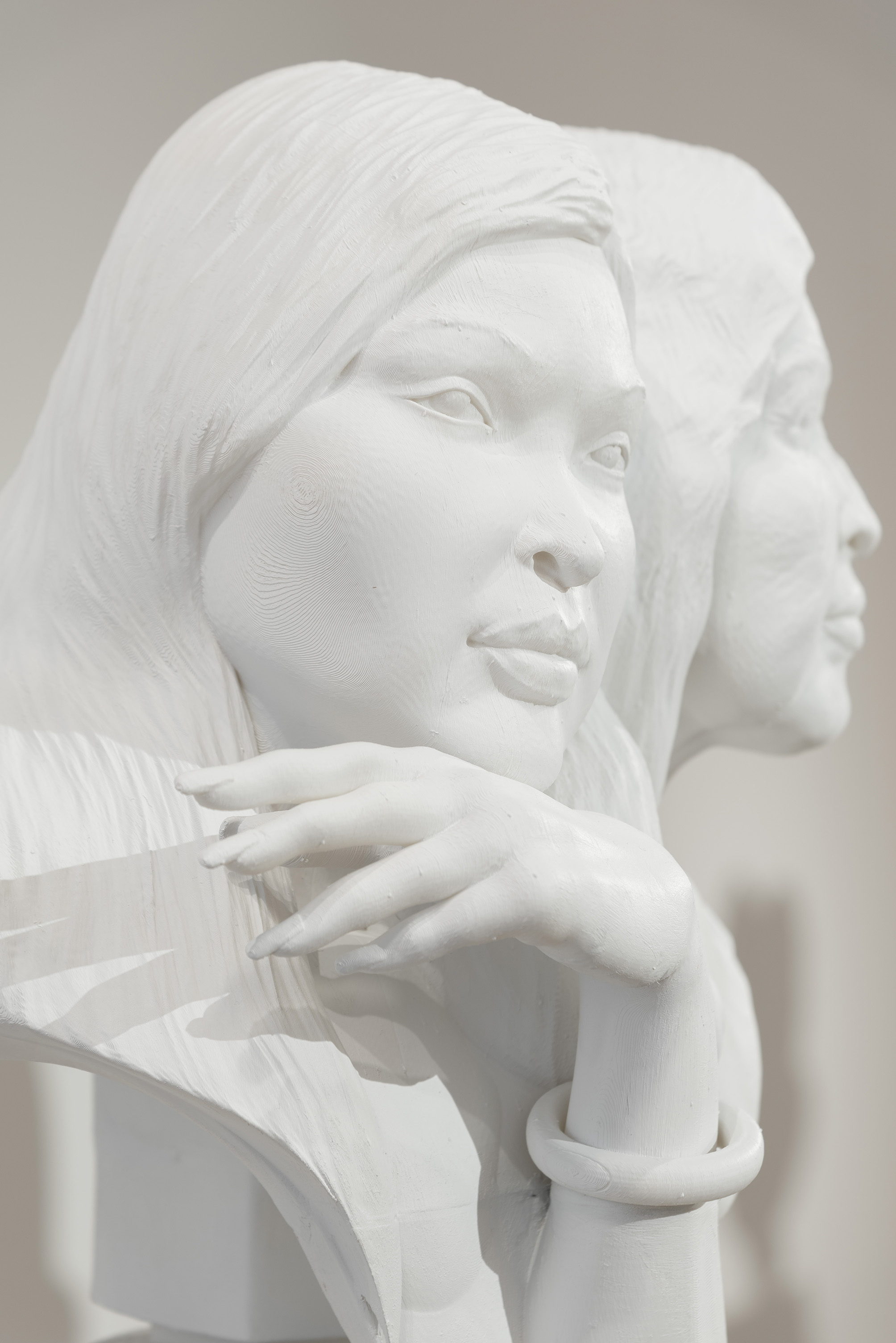 Photo of a sculpture of two women